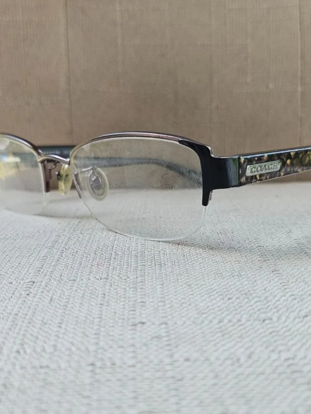Coach Eyeglasses Frame EULALIA Satin Gunmetal/Beige Ocelot Sig C Eyewear Glasses